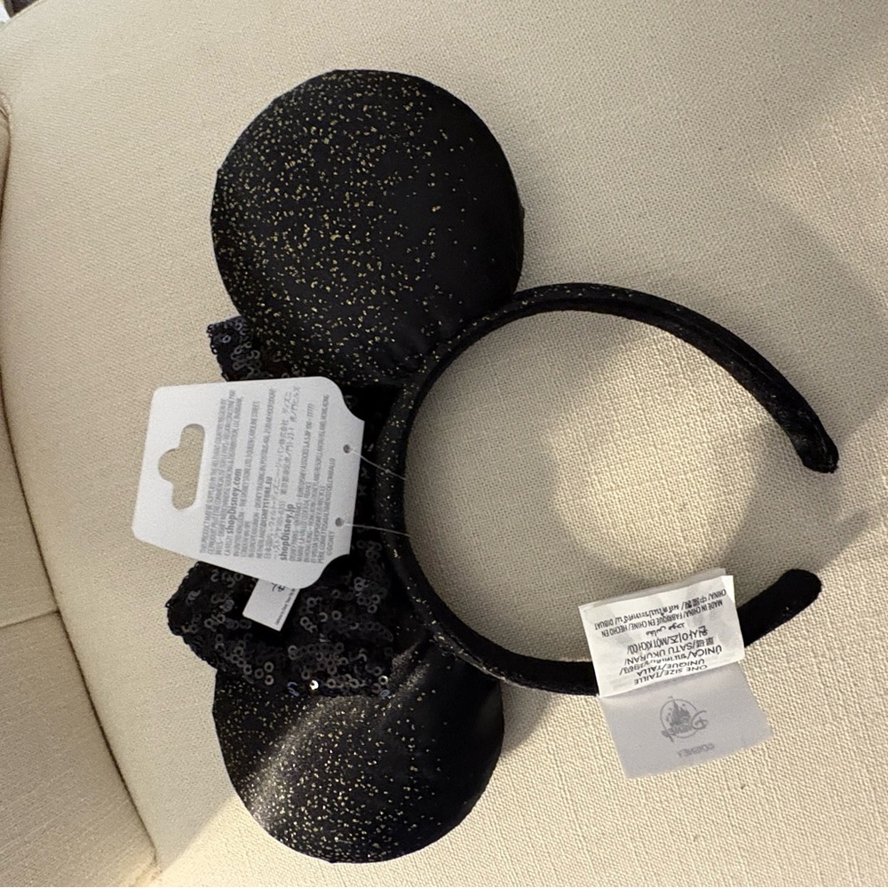Disney Black and Gold Sequin Minnie Ears Headband new with tag 2024 - Picture 4 of 7
